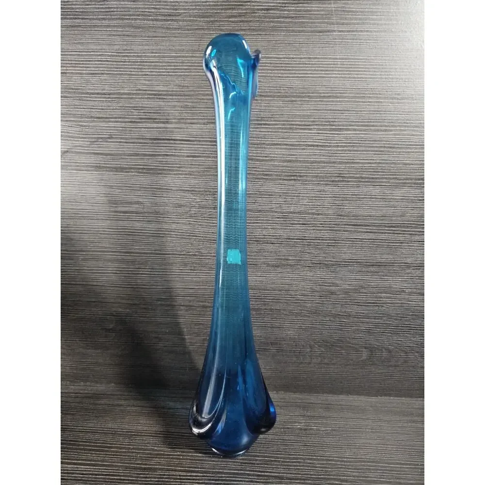 Viking Art Glass Epic Line Drape Bluenique Blue Swung Glass 15